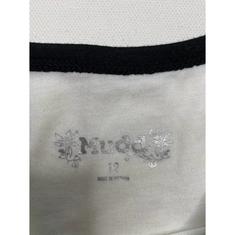 Mudd Girls White Animal Ringer Tee Sz 12 New Koala Zebra‎ Sloth Turtle White